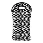 Black And White Playing Card Suits Print Double Neoprene Wine Tote