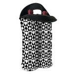 Black And White Playing Card Suits Print Double Neoprene Wine Tote