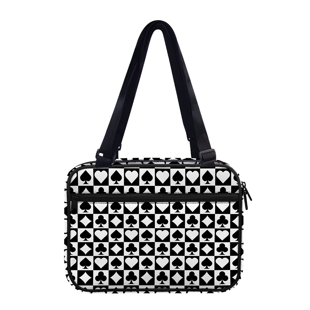 Black And White Playing Card Suits Print Double Strap Bible Bag
