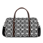 Black And White Playing Card Suits Print Duffle Bag