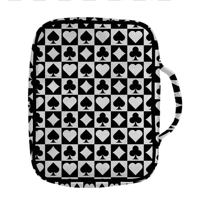 Black And White Playing Card Suits Print Front Pocket Bible Bag