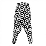 Black And White Playing Card Suits Print Hammer Pants
