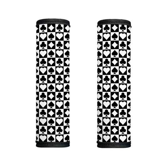 Black And White Playing Card Suits Print Handle Covers