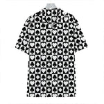 Black And White Playing Card Suits Print Hawaiian Shirt