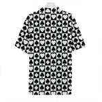 Black And White Playing Card Suits Print Hawaiian Shirt