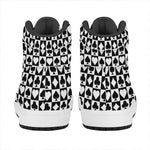 Black And White Playing Card Suits Print High Top Leather Sneakers