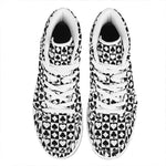 Black And White Playing Card Suits Print High Top Leather Sneakers