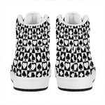 Black And White Playing Card Suits Print High Top Leather Sneakers