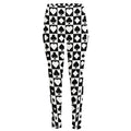 Black And White Playing Card Suits Print High-Waisted Pocket Leggings