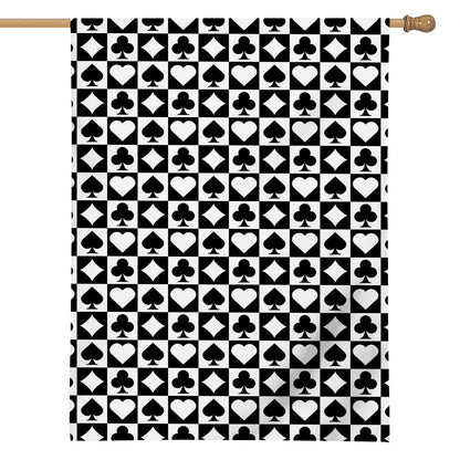 Black And White Playing Card Suits Print House Flag