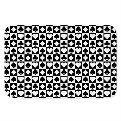 Black And White Playing Card Suits Print Indoor Door Mat
