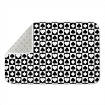 Black And White Playing Card Suits Print Indoor Door Mat