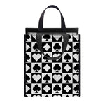 Black And White Playing Card Suits Print Insulated Lunch Tote