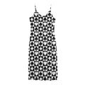 Black And White Playing Card Suits Print Jersey Midi Cami Dress