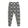 Black And White Playing Card Suits Print Jogger Pants
