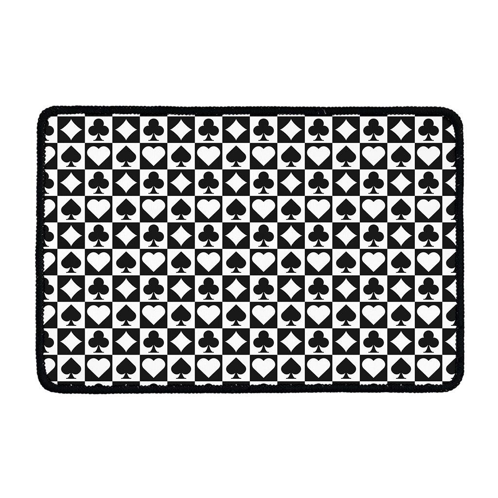 Black And White Playing Card Suits Print Kitchen Mat