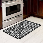 Black And White Playing Card Suits Print Kitchen Mat