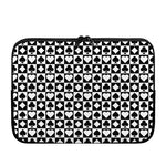 Black And White Playing Card Suits Print Laptop Sleeve