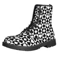 Black And White Playing Card Suits Print Lace-Up Boots