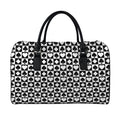 Black And White Playing Card Suits Print Leather Duffel Bag