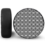 Black And White Playing Card Suits Print Leather Spare Tire Cover