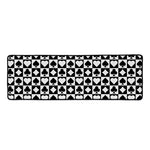 Black And White Playing Card Suits Print Long Kitchen Mat