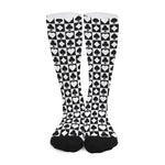 Black And White Playing Card Suits Print Long Socks