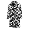 Black And White Playing Card Suits Print Men's Bathrobe