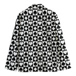 Black And White Playing Card Suits Print Men's Blazer