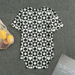 Black And White Playing Card Suits Print Men's Bodysuit