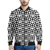 Black And White Playing Card Suits Print Men's Bomber Jacket