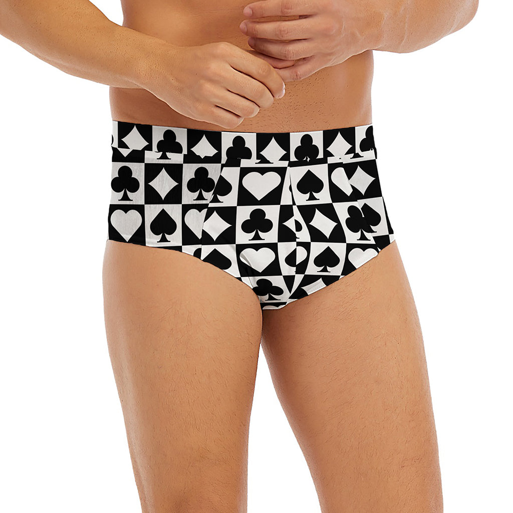 Black And White Playing Card Suits Print Men's Briefs