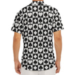Black And White Playing Card Suits Print Men's Deep V-Neck Shirt