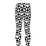 Black And White Playing Card Suits Print Men's leggings