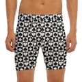 Black And White Playing Card Suits Print Men's Long Boxer Briefs