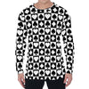 Black And White Playing Card Suits Print Men's Long Sleeve T-Shirt