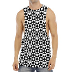 Black And White Playing Card Suits Print Men's Muscle Tank Top