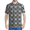 Black And White Playing Card Suits Print Men's Polo Shirt