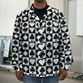 Black And White Playing Card Suits Print Men's Shirt Jacket