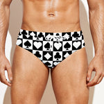Black And White Playing Card Suits Print Men's Swim Briefs