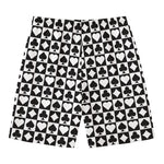 Black And White Playing Card Suits Print Men's Swim Trunks