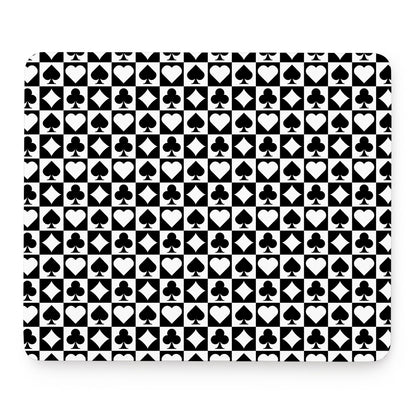 Black And White Playing Card Suits Print Mouse Pad