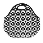 Black And White Playing Card Suits Print Neoprene Lunch Bag