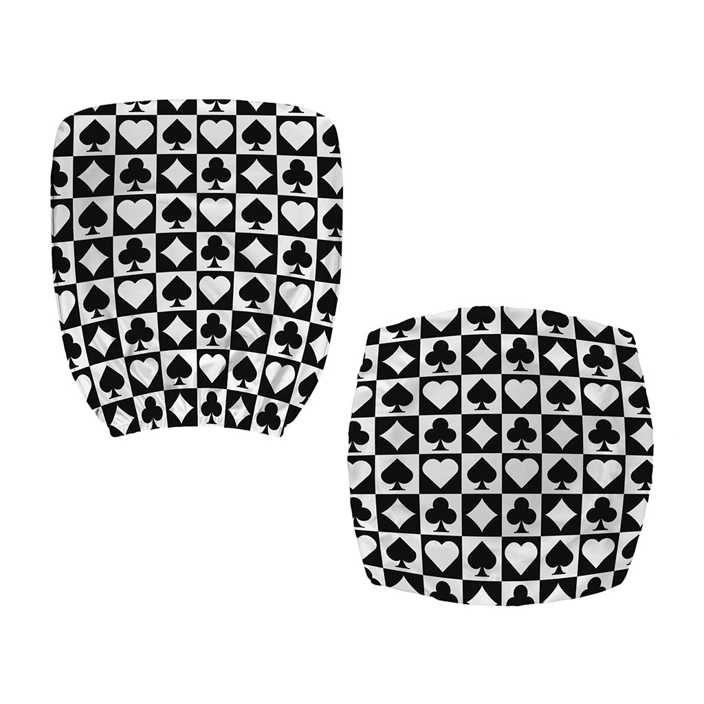 Black And White Playing Card Suits Print Office Chair Cover