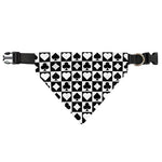 Black And White Playing Card Suits Print Over The Collar Dog Bandana