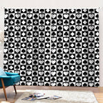 Black And White Playing Card Suits Print Pencil Pleat Curtains