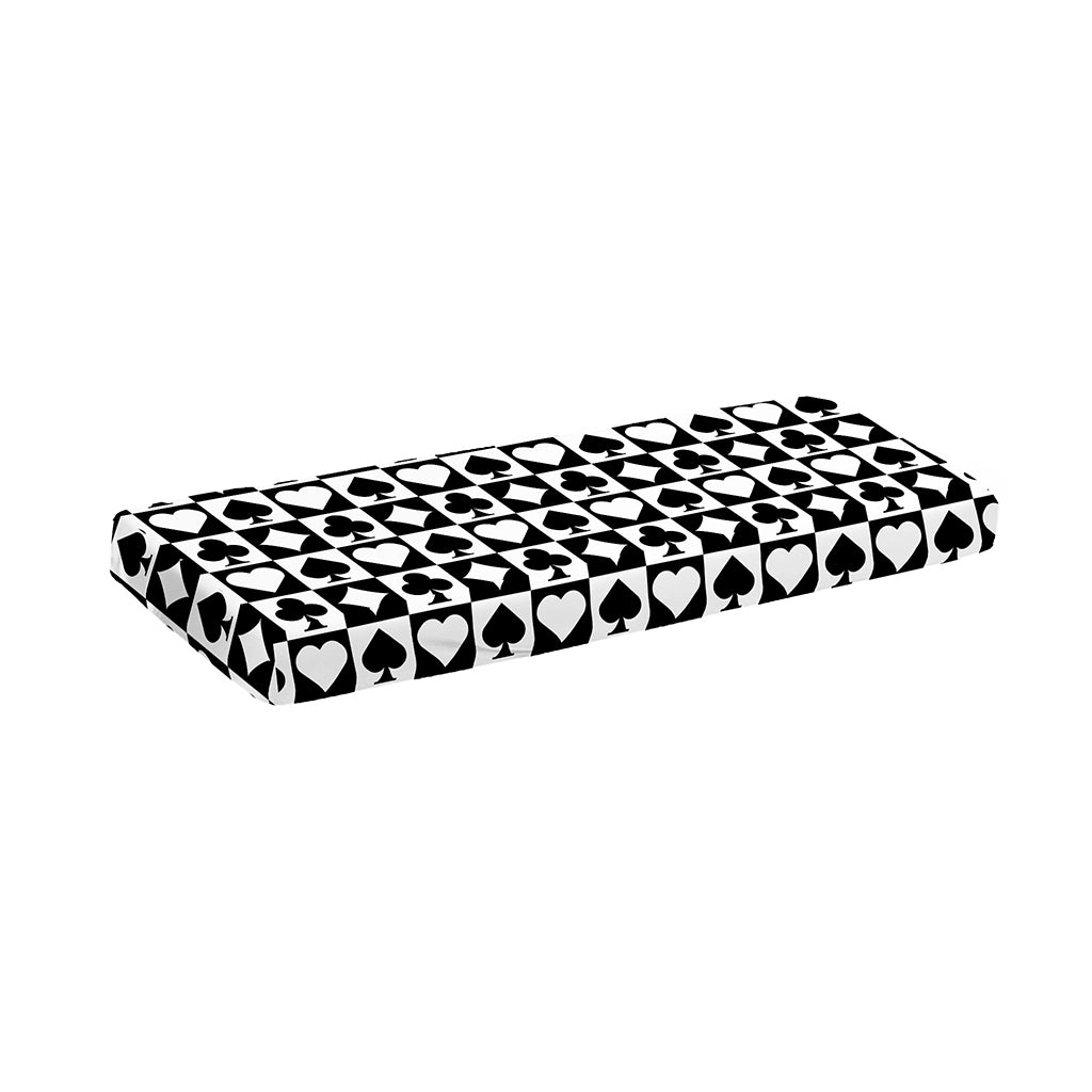 Black And White Playing Card Suits Print Piano Keyboard Cover