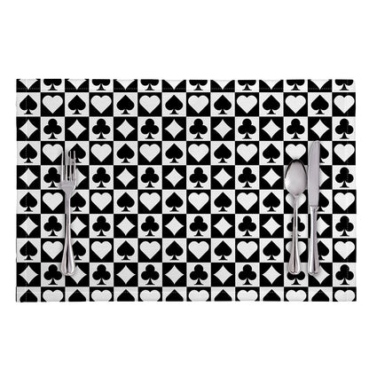 Black And White Playing Card Suits Print Placemat