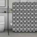 Black And White Playing Card Suits Print Polyester Shower Curtain