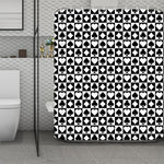Black And White Playing Card Suits Print Polyester Shower Curtain